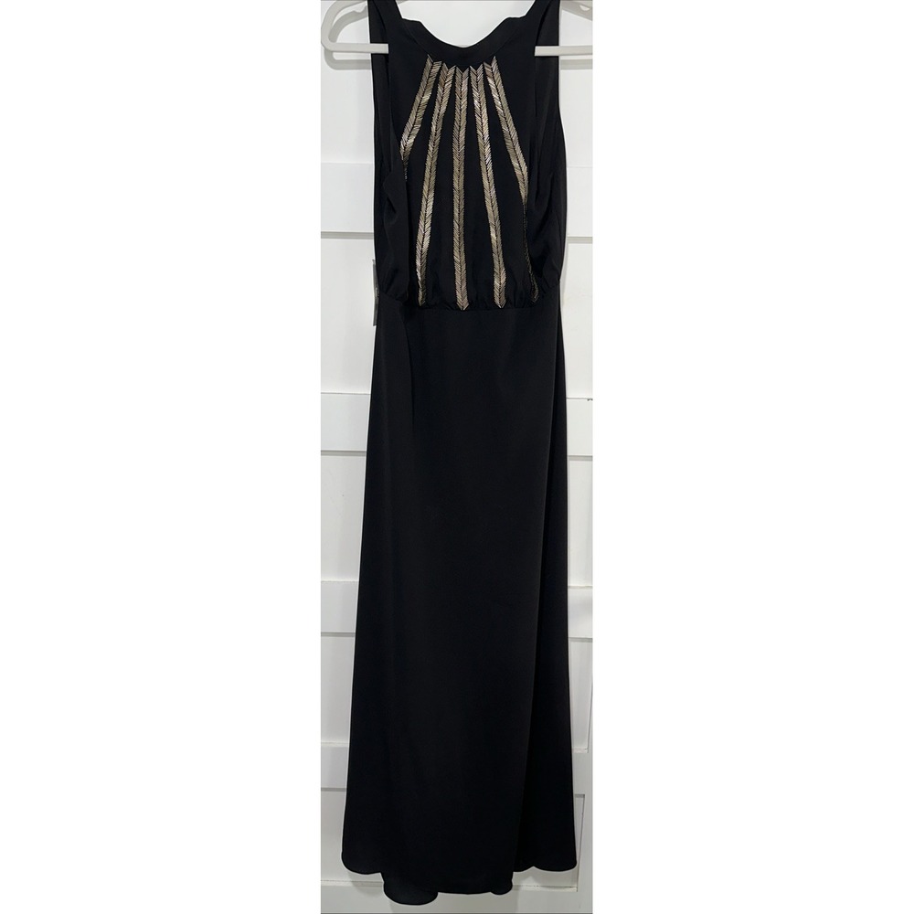 Ali & Jay After Dark My Sweet Black Beaded Maxi Dress Sz L NWT